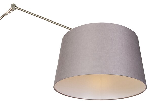 Moderní stojací lampa ocel s odstínem tmavě šedá 45 cm - Editor