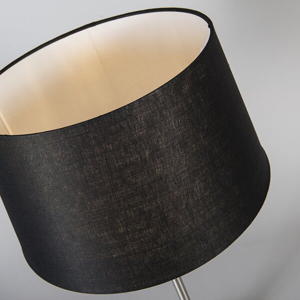Stolní lampa z oceli s černým stínítkem 35 cm nastavitelná - Parte