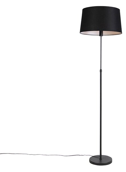 Stojací lampa černá s černým plátěným stínidlem nastavitelným 45cm - Parte