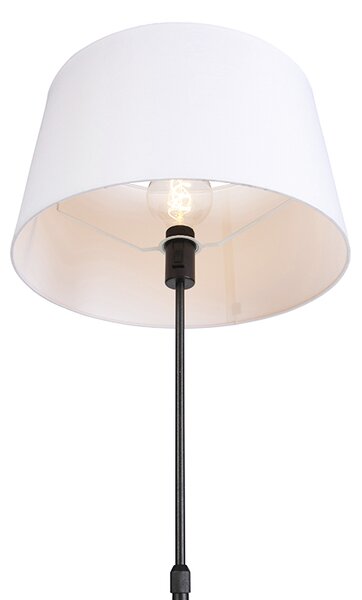 Stojací lampa černá s bílým lněným stínítkem 45 cm nastavitelná - Parte