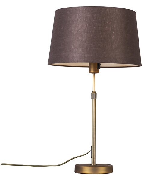 Stolní lampa bronzová s odstínem hnědá 35 cm nastavitelná - Parte