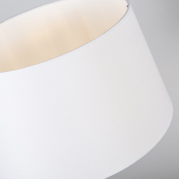 Stolní lampa bronzová s stínítkem bílým 35 cm nastavitelná - Parte