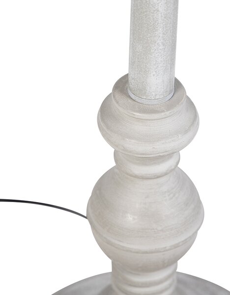Rustikální stojací lampa taupe s lněným stínítkem 45 cm - Classico
