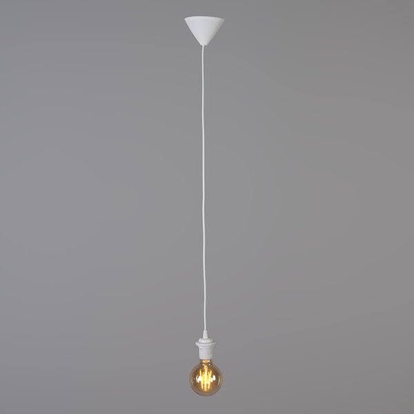Moderní závěsné svítidlo bílé s černým stínítkem 45 cm - Pendant
