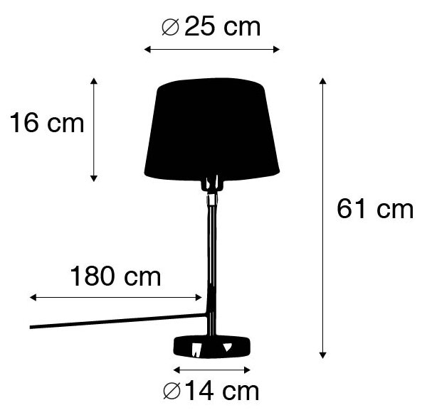 Stolní lampa zlatá/mosazná s bílým stínítkem 25 cm nastavitelná - Parte