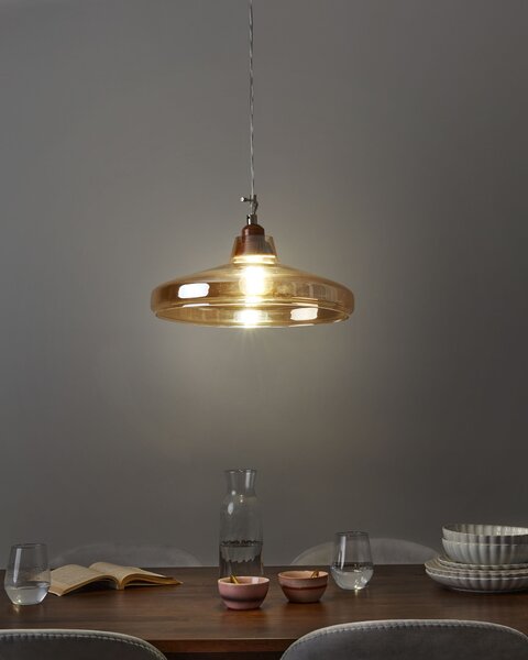 Závěsná lampa ALIKOS Sklo Zlatá