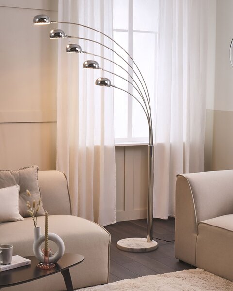 Stojací lampa FLINDERS Nastavitelná Kov Stříbrná
