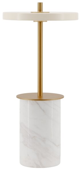 Umage Bílá mramorová stolní nabíjecí LED lampa Asteria Move 25,5 cm