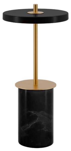 Umage Černá mramorová stolní nabíjecí LED lampa Asteria Move 25,5 cm