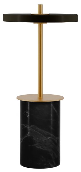 Umage Černá mramorová stolní nabíjecí LED lampa Asteria Move 25,5 cm