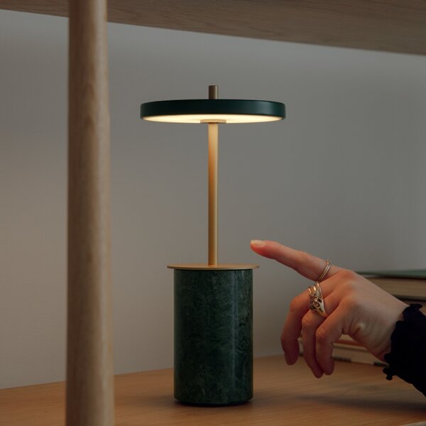 Umage Červená mramorová stolní nabíjecí LED lampa Asteria Move 25,5 cm