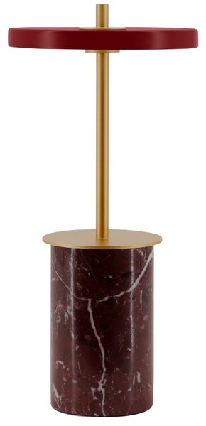 Umage Červená mramorová stolní nabíjecí LED lampa Asteria Move 25,5 cm