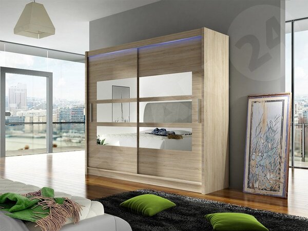Skříň London III 180, Barva: černá 5902928050615