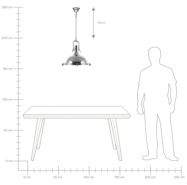 Závěsná lampa EBRON Kov Stříbrná