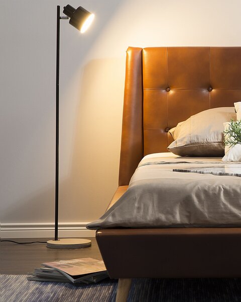 Stojací lampa CORBONES Nastavitelná Kov Černá