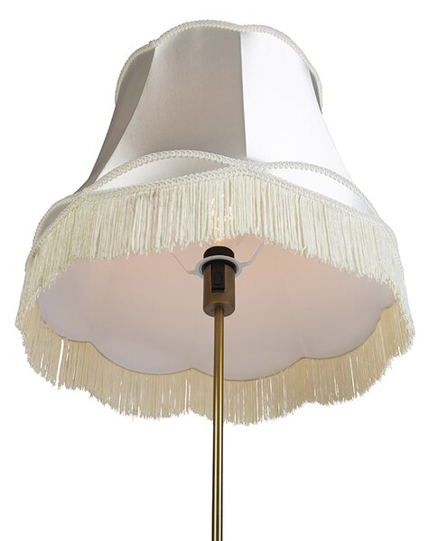 Stojací lampa bronzová s abajurem Granny krémová 45 cm nastavitelná - Parte