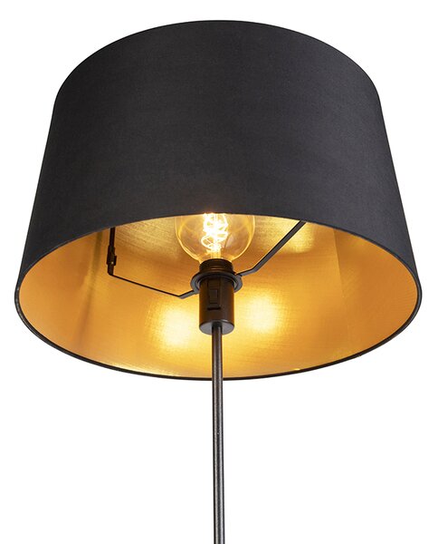Stojací lampa černá s černým stínítkem 45 cm nastavitelná - Parte