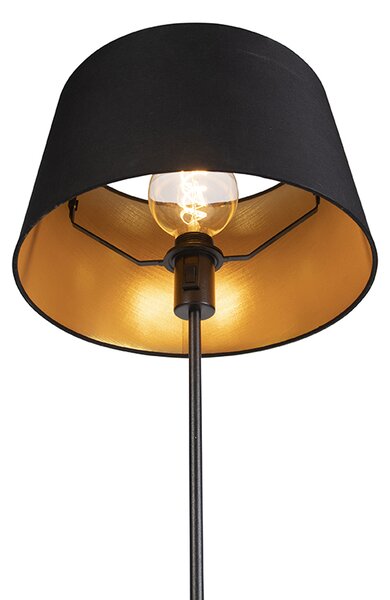 Stojací lampa černá s černým stínítkem 35 cm nastavitelná - Parte