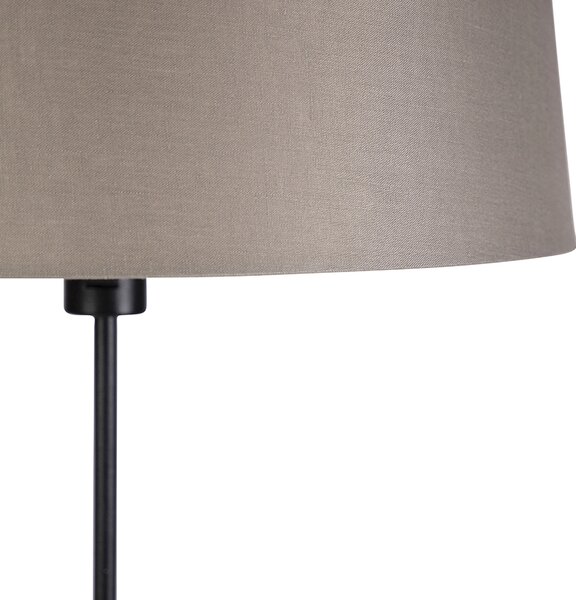 Stojací lampa černá s lněným stínítkem taupe 45 cm nastavitelná - Parte