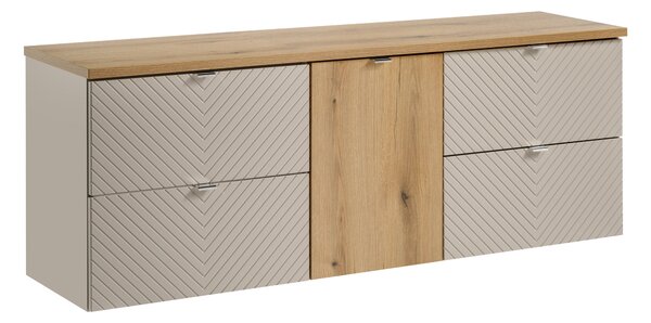 Comad Koupelnová skříňka pod deskové umyvadlo set Viva Cashmere 160 kašmír/dub coast evoke