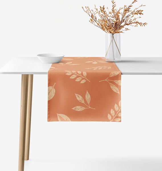 Goldea běhoun na stůl 100% bavlněné plátno - oranžové podzimní lístky 35x120 cm