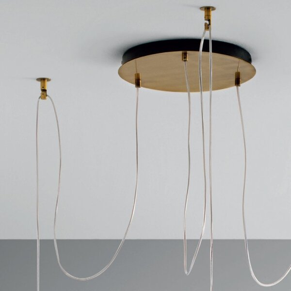 Designové závěsné svítidlo Gea Luce Ofelia S/12 Barva skla: Transparentní modré sklo, Barva montury: Bílá