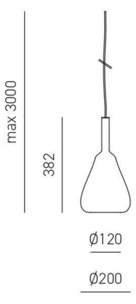 Designové závěsné svítidlo Gea Luce Ofelia S/11 Barva skla: Transparentní kouřové sklo, Barva montury: Bílá