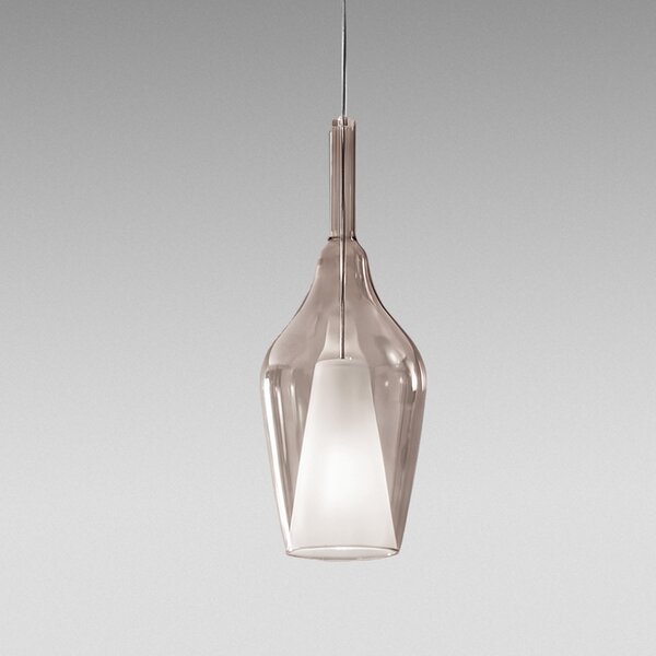 Designové závěsné svítidlo Gea Luce Ofelia S/12 Barva skla: Transparentní modré sklo, Barva montury: Bílá