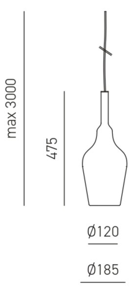 Designové závěsné svítidlo Gea Luce Ofelia S/12 Barva skla: Transparentní modré sklo, Barva montury: Bílá