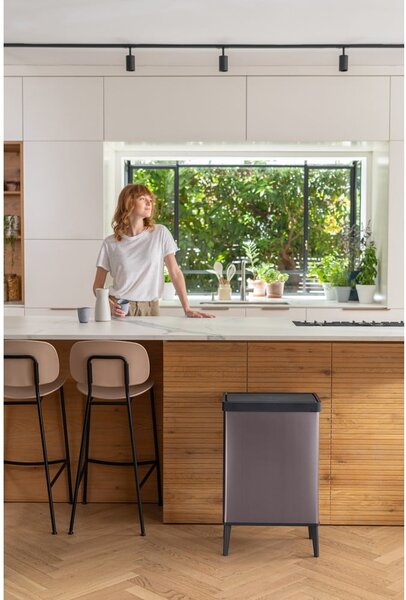 Růžový dotykový odpadkový koš z recyklovaného plastu 54 l Verto High – Curver
