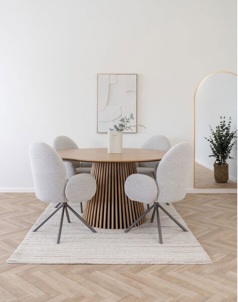 Jídelní stůl Osaka natural, kulatý, dubová dýha, Ø140×75 cm – House Nordic