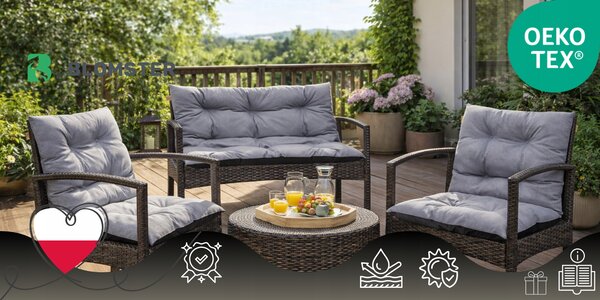 Polštář Blomster 110 x 100 x 8 šedý