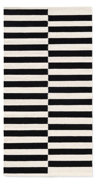 Černo-bílý oboustranný ručně tkaný vlněný koberec 80x150 cm Donna – Hanse Home