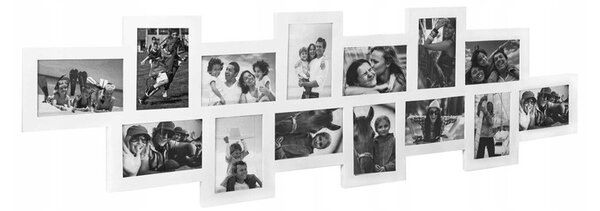 Fotorámeček na 14 fotek, 118x36 cm, bílý SPRINGOS PANORAMA