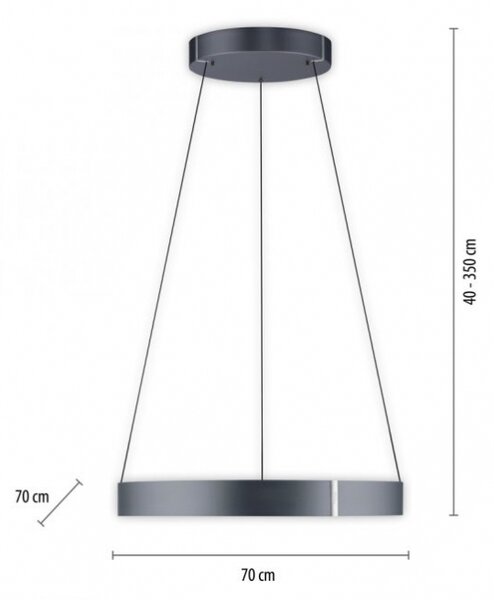 Závěsné stmívatelné LED svítidlo Pure Ring Antracite 70 (LMD)