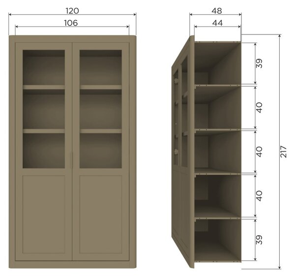 -25 % Dny MOMENTI– WOOOD Dřevěná vitrína Gunnar 217 x 120 cm