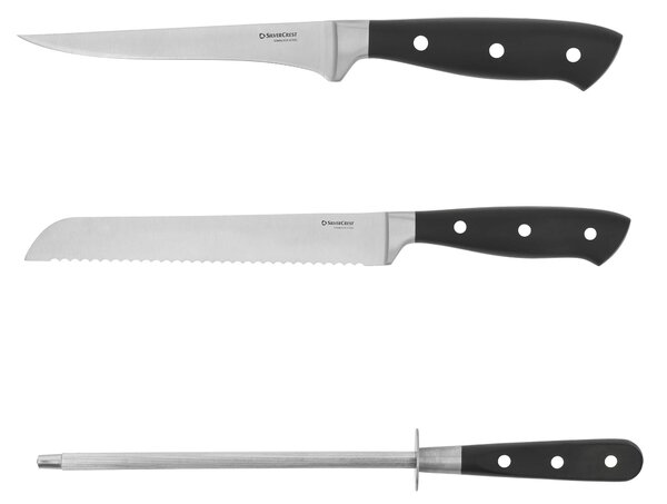 Silvercrest® Nůž na chléb / Vykosťovací nůž / Ocílka (100408008)