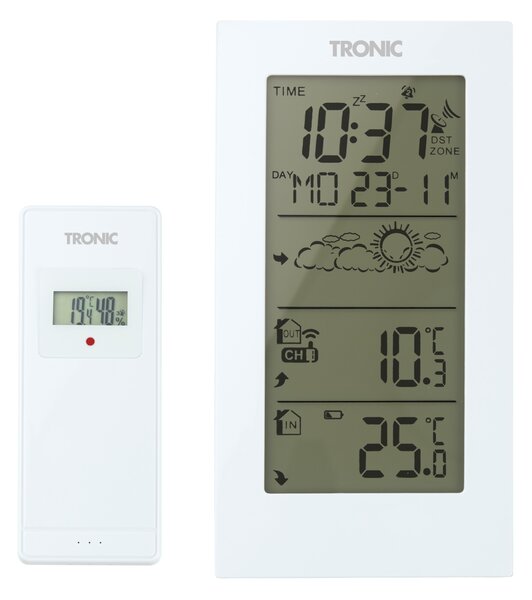 Tronic® Bezdrátová meteostanice s venkovním senzorem (bílá) (100407612002)