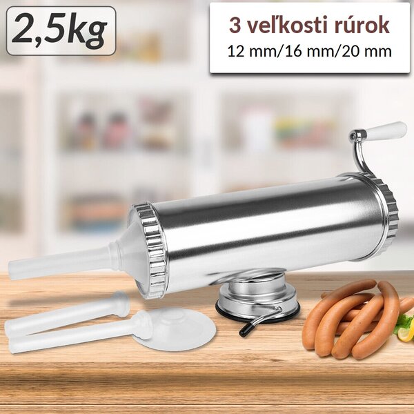 Plnička klobás a jitrnic DELIA, 2,5 kg, stříbrná Monzana