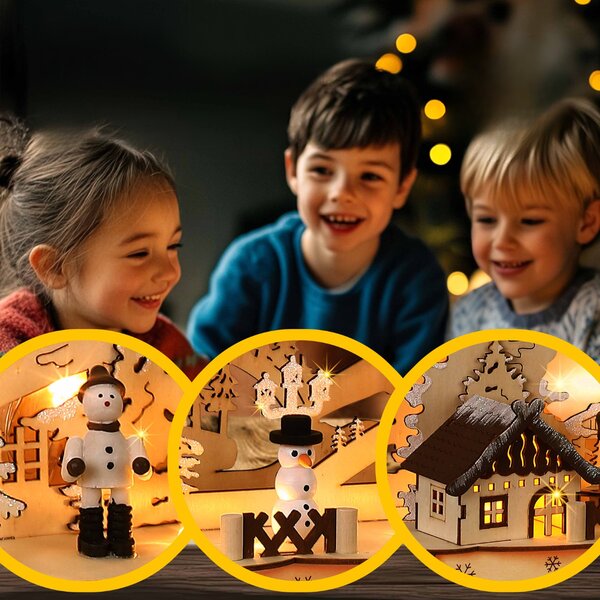 Vánoční LED oblouk CLEMENT, 45x12,5x28cm, přírodní hnědá Monzana