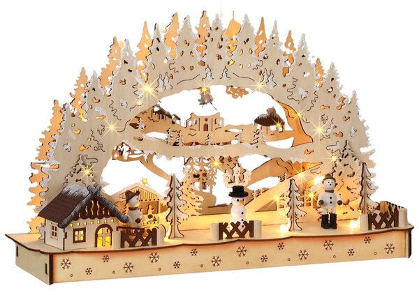 Vánoční LED oblouk CLEMENT, 45x12,5x28cm, přírodní hnědá Monzana
