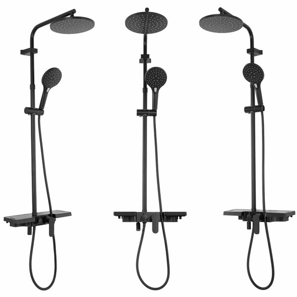 REA - Santos sprchový set s baterií 150mm, černá, REA-P8803