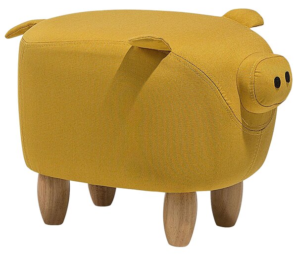 Zvířecí stolička PIGGY Prase Tkanina Žlutá