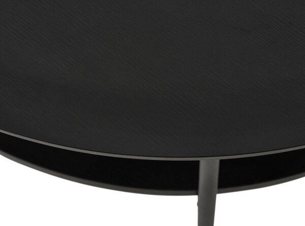 Černý kulatý konferenční stolek ø 80 cm Pensacola – Unique Furniture