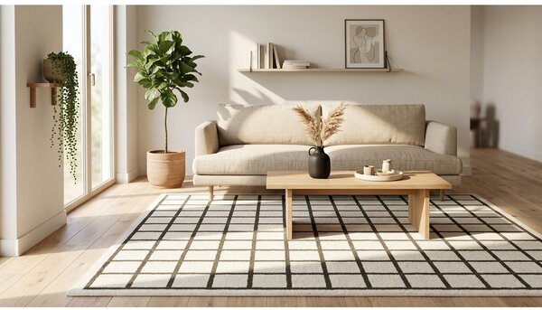 Tmavě zelený/krémový koberec 160x230 cm Picnic – ESTE