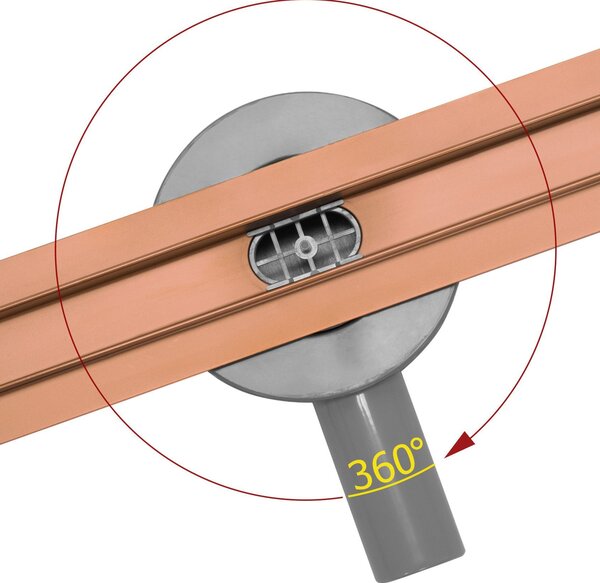 Odtokový žlab NEO Slim Pro brushed copper 60
