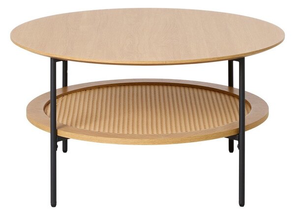 Kulatý konferenční stolek v dekoru dubu v přírodní barvě ø 80 cm Pensacola – Unique Furniture