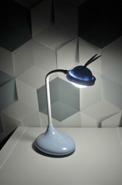 LED Dětská dotyková lampička RABBIT LED/0,4W/5V 3000/6500K modrá + USB