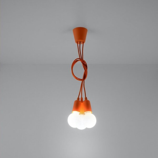 Sollux SL.0585 - Lustr na lanku DIEGO 3xE27/60W/230V oranžová