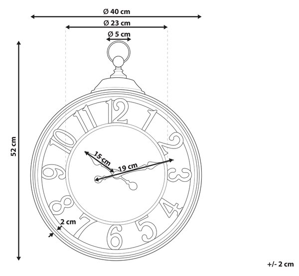 Nástěnné hodiny ALCOBA 40 cm Hnědá